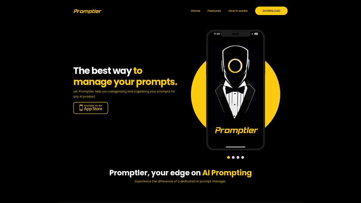 "Streamline your AI workflow with Promptler - Your Personal Prompt Concierge."